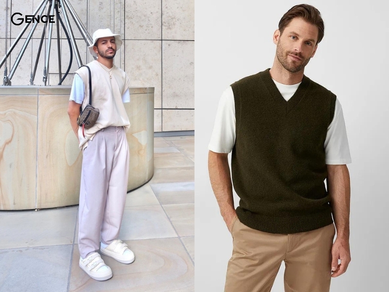 Phối đồ với áo gile nam cùng áo thun là sự lựa chọn hoàn hảo