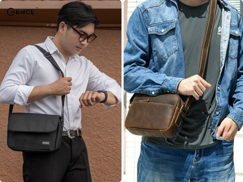 Túi đeo chéo vừa thời trang, vừa tiện lợi khi phối cùng áo sơ mi