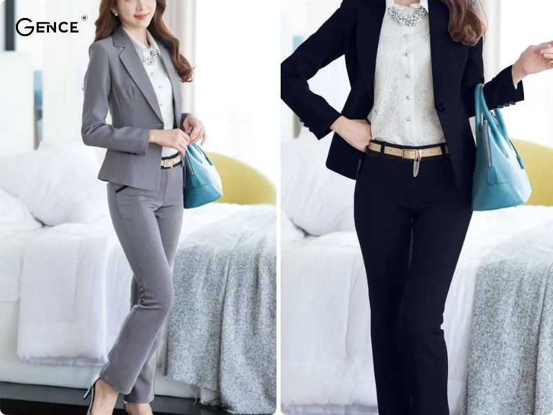 Sự chỉn chu và lịch sự khi phối áo vest nữ với áo sơ mi, quần tây