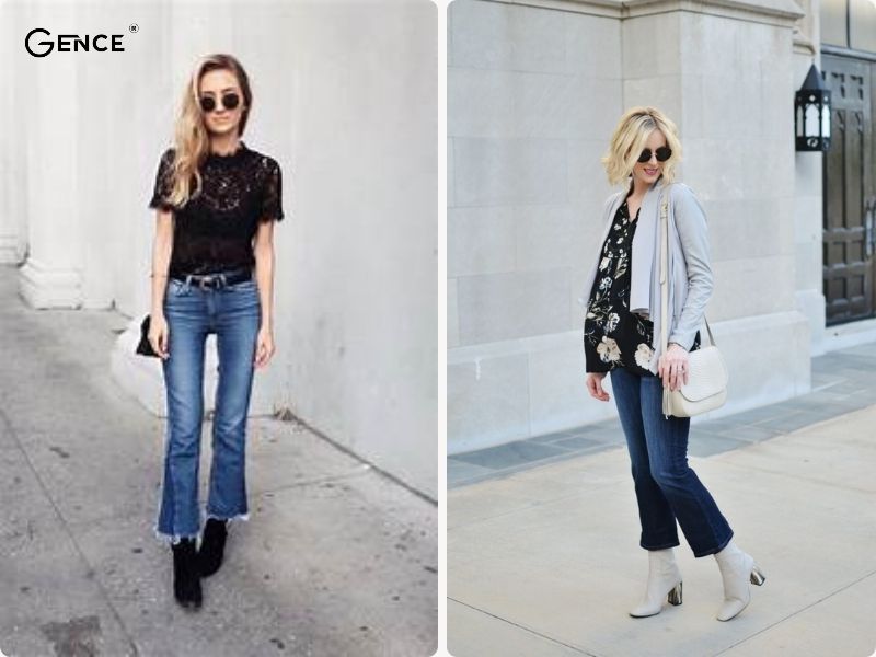 Hack dáng hiệu quả cùng quần ống loe và giày boot nữ