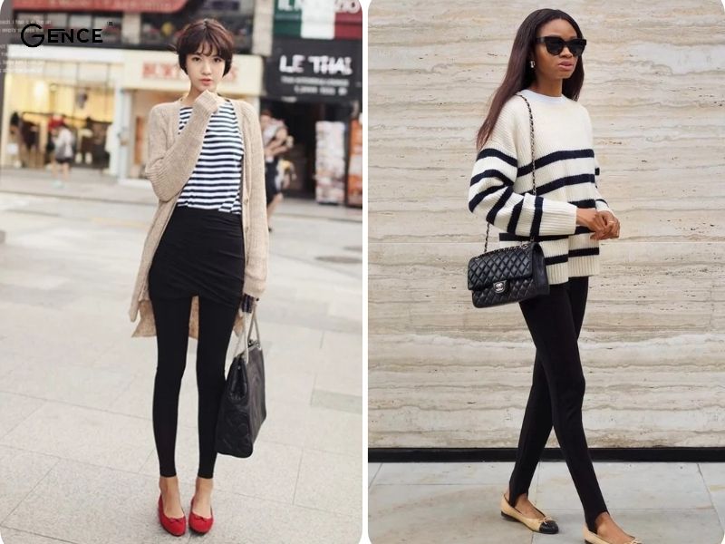 Phối giày búp bê cùng quần legging vừa thời trang, vừa thoải mái