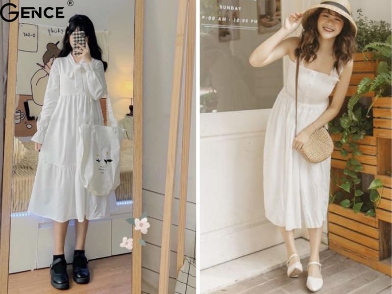 Màu trắng nhẹ nhàng thanh lichj, đơn giản phù hợp với nhiều cô nàng