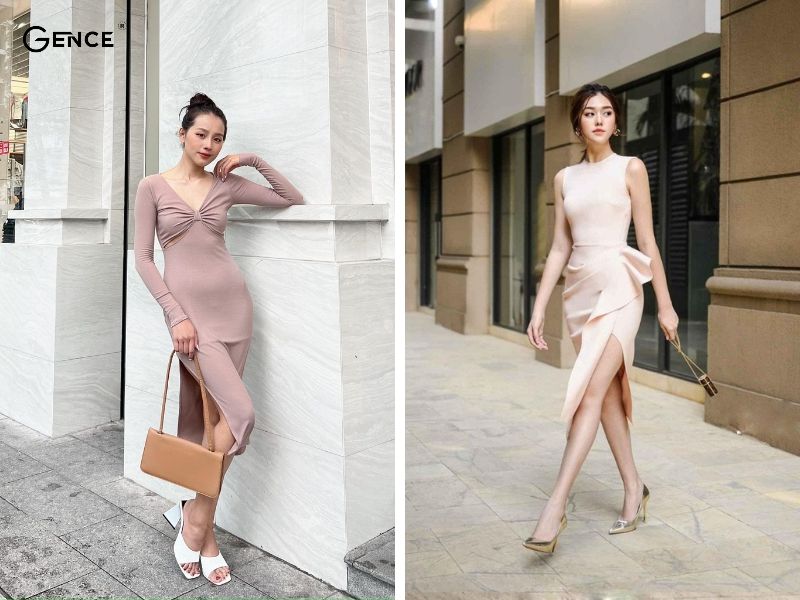 Match giày cao gót và váy body quyến rũ