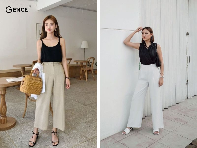 Sự kết hợp mới mẻ giữa giày cao gót và quần culottes