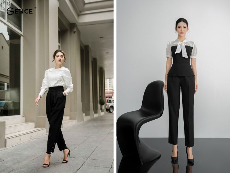 Kết hợp giày cao gót và quần baggy thanh lịch