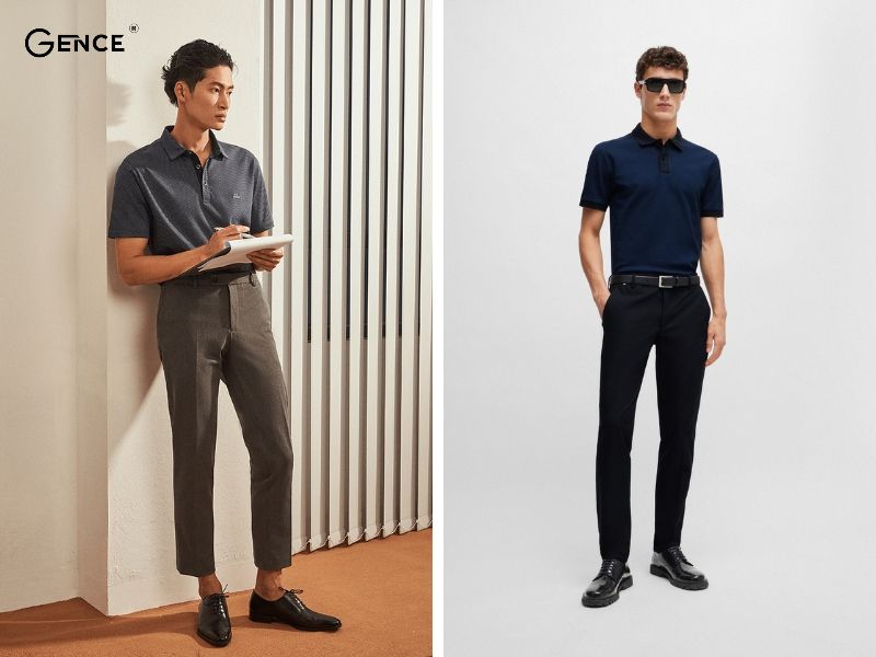 Phối áo polo với giày derby thanh lịch và đơn giản