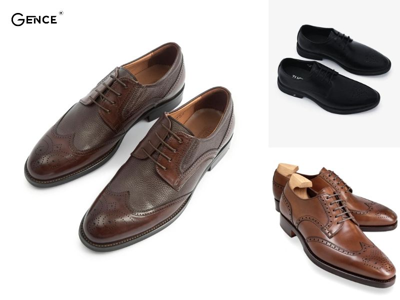 Giày derby wingtips thiết kế tinh tế, sáng tạo