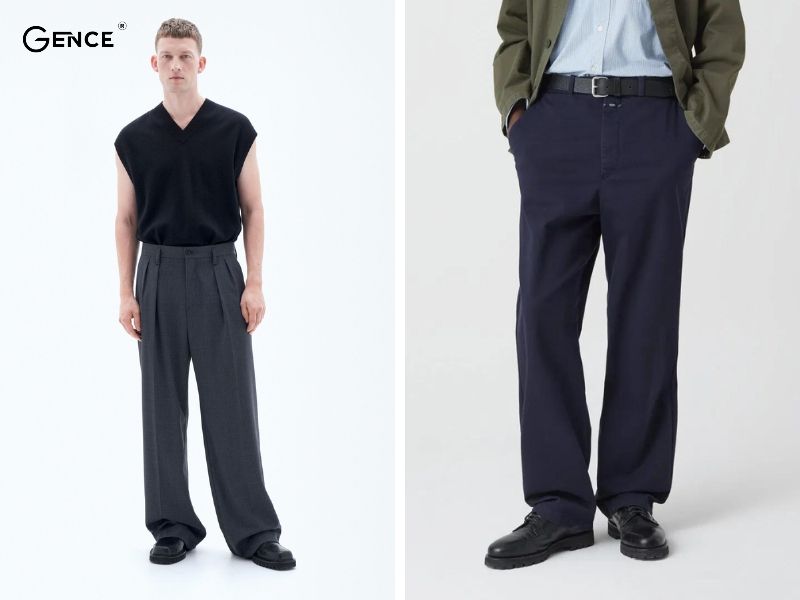 Phá cách khi match giày derby với quần ống rộng