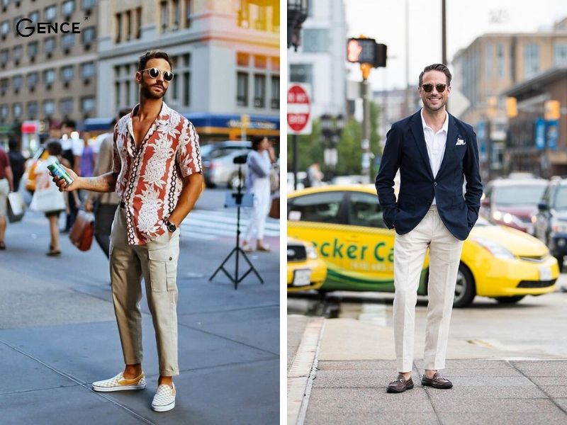 Phối đồ với giày lười nam cùng quần baggy