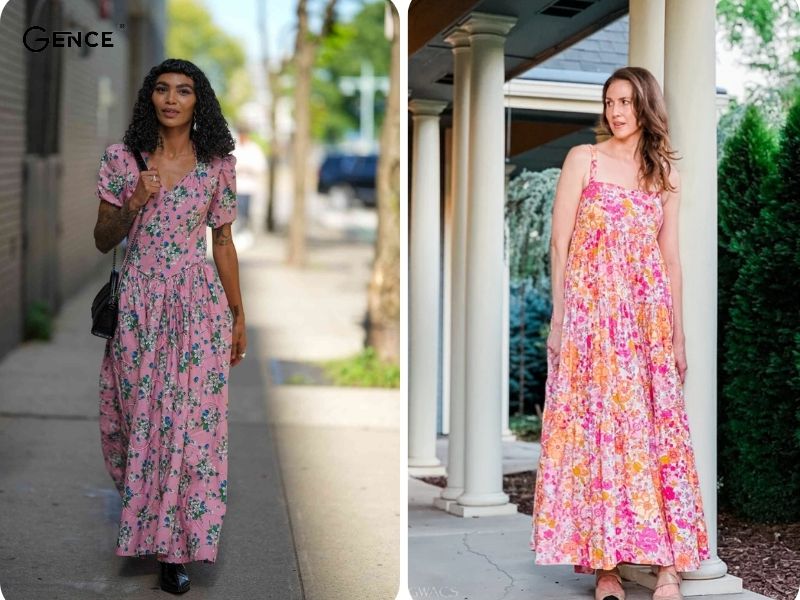 Diện đầm maxi thướt tha cùng giày lười nữ