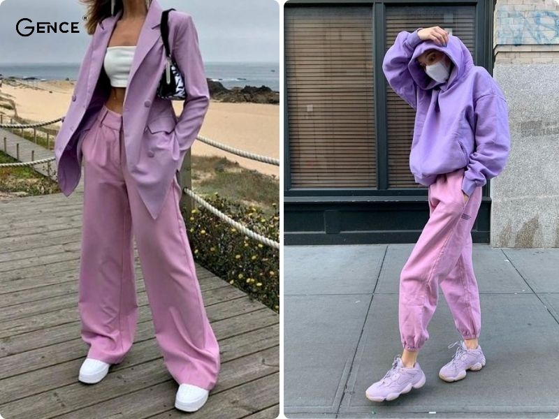 Sự hài hòa trong cách kết hợp gam màu hồng - tím pastel