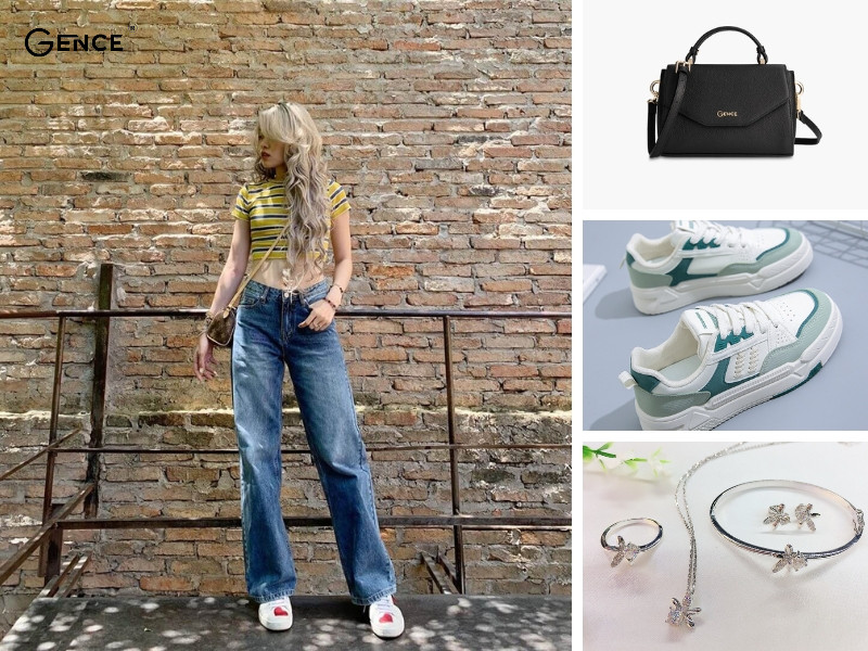 Mix-match phụ kiện với quần ống rộng tạo set đồ hoàn hảo