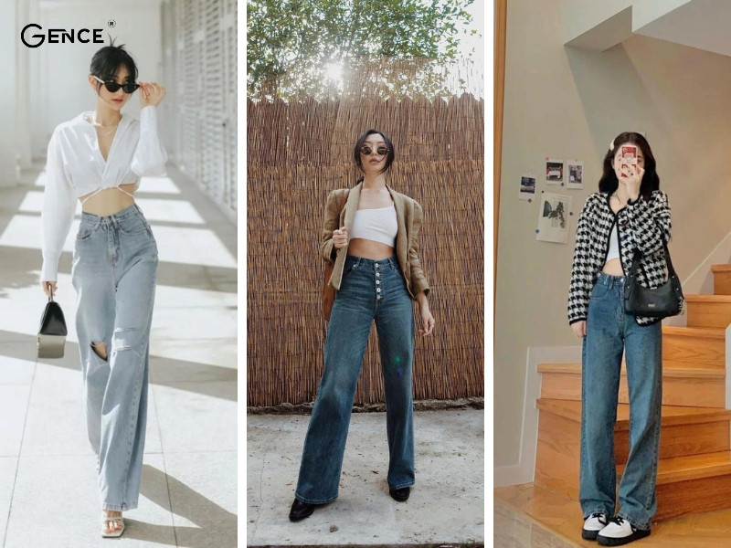 Năng động với khi phối đồ với quần jean ống rộng và croptop