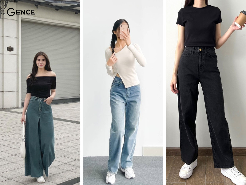 Quần jean ống rộng dáng suông mang đến sự thoải mái