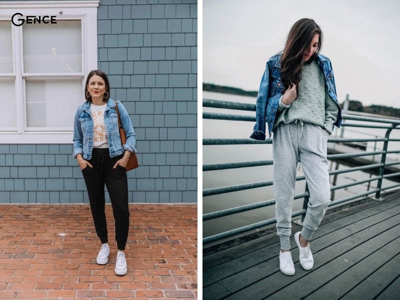 Bụi bặm, cá tính với quần jogger và áo khoác jean