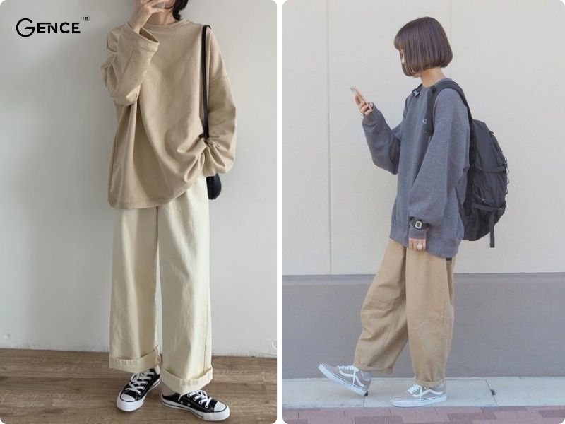 Style trẻ trung, cá tính với quần tây và áo sweater