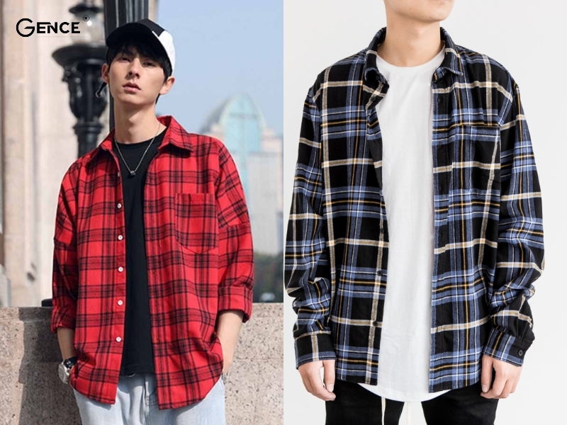 Phối đồ với sơ mi caro nam khoác ngoài trẻ trung