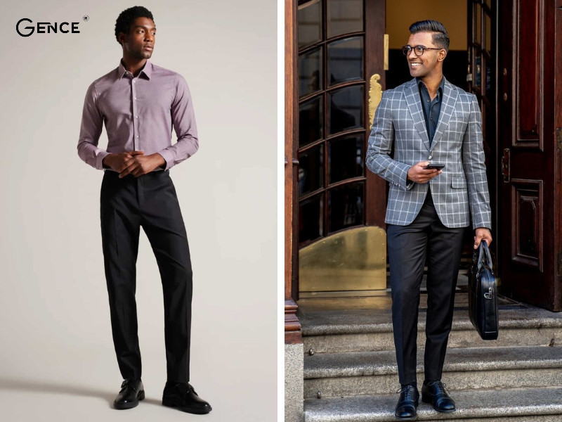 Phối giày oxford và quần tây đen đầy nam tính