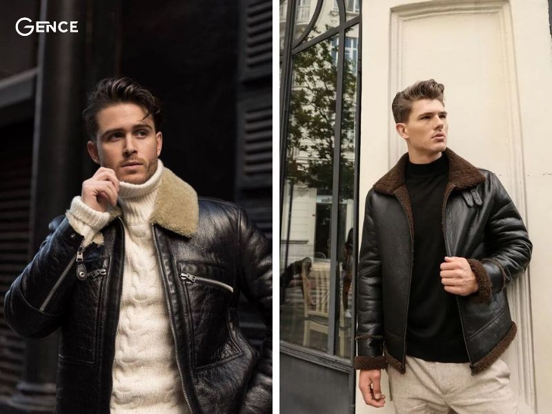 Phối kèm áo khoác shearling