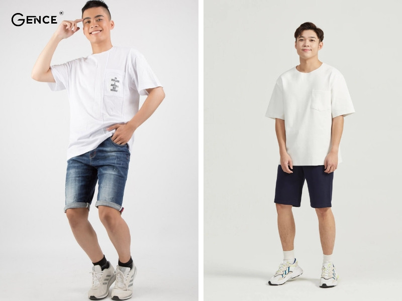 Trẻ trung, năng động khi kết hợp quần short jean và áo thun