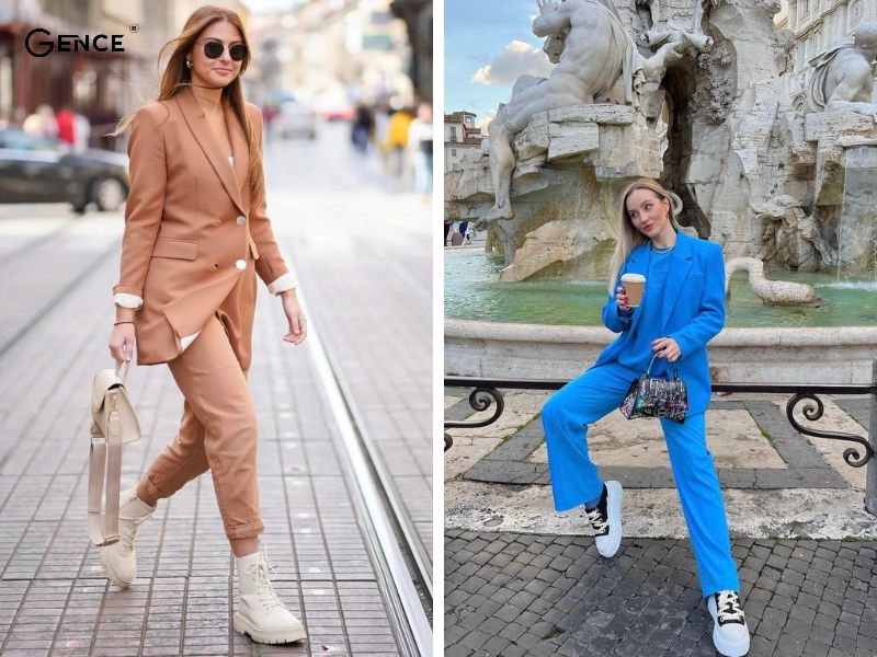 Phong cách menswear với áo blazer và quần baggy