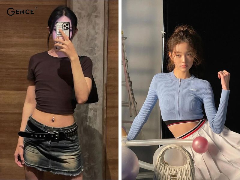 Croptop mix cùng váy mini skirt quyến rũ, gợi cảm