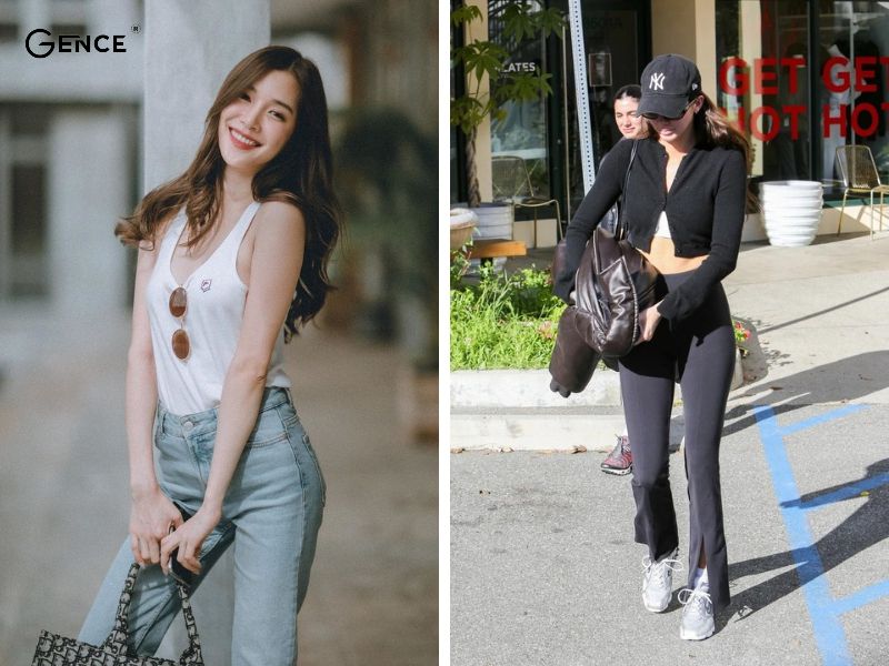 Phối đồ với áo cardigan, áo ba lỗ với quần jeans