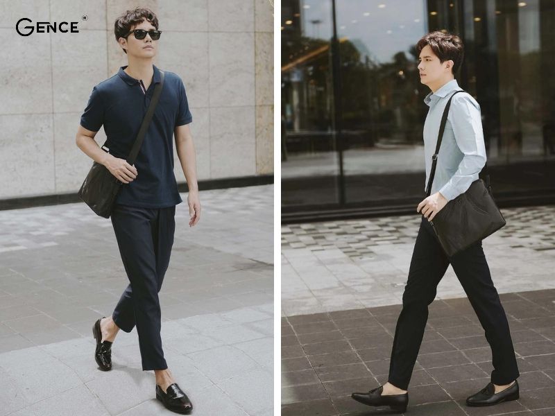 Quần âu mix cùng giày Loafer nam