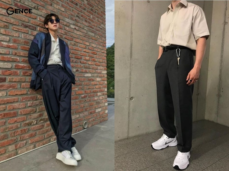 Quần culottes và áo sơ mi che khuyết điểm đôi chân