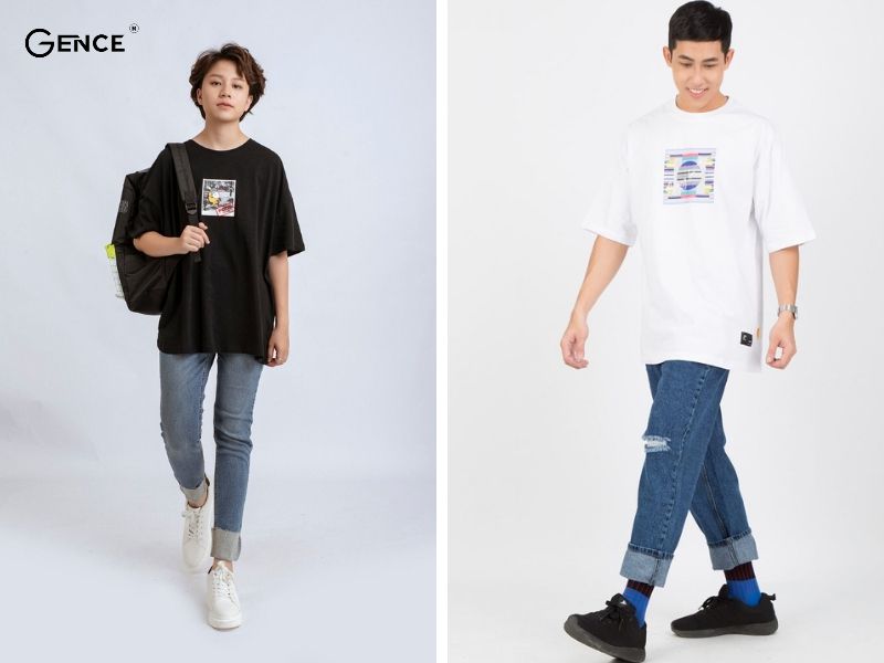 Quần jeans mix cùng áo free size