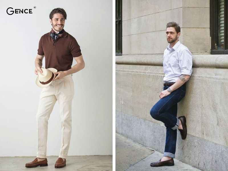 Quần jeans và áo polo mix cùng giày Loafer nam