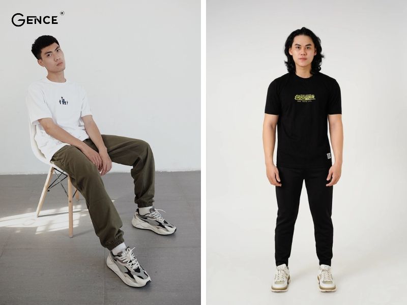 Mix-match quần jogger nam với áo thun