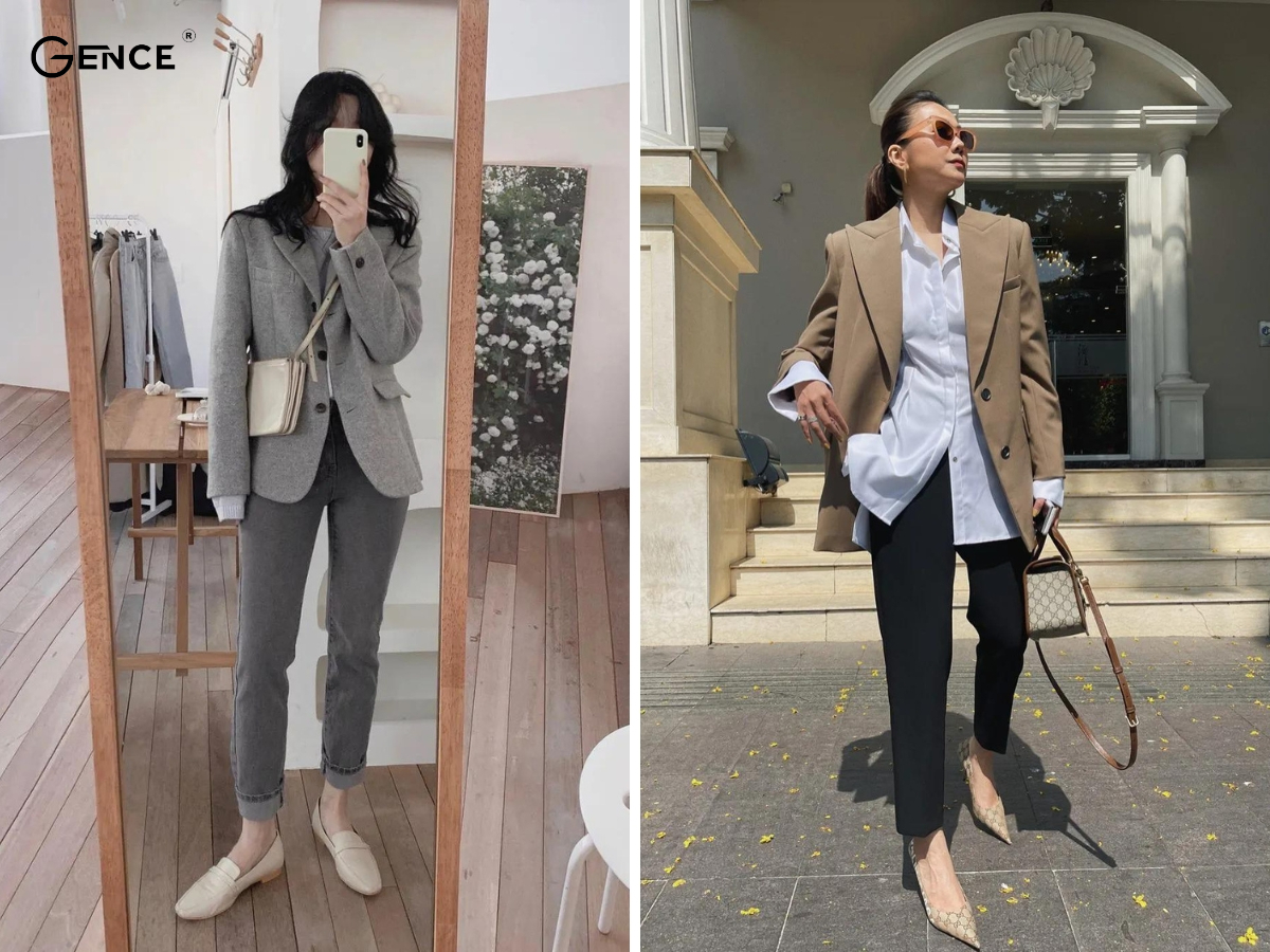 Quần tây và áo blazer được ưa chuộng
