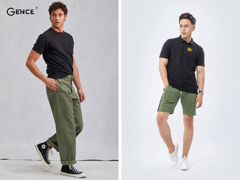 Cuốn hút khi diện set đồ áo trắng kết hợp với quần xanh rêu