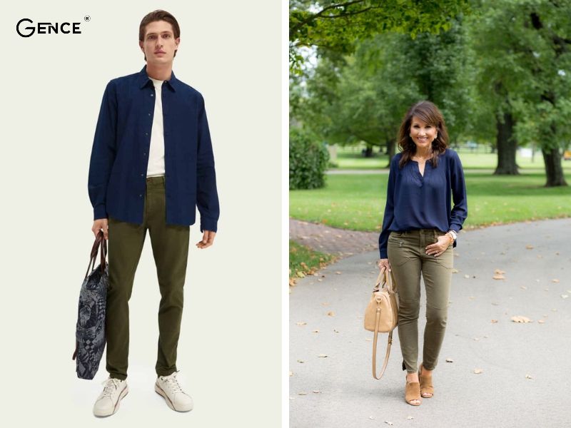 Xanh navy và xanh rêu mang đến sự giản dị