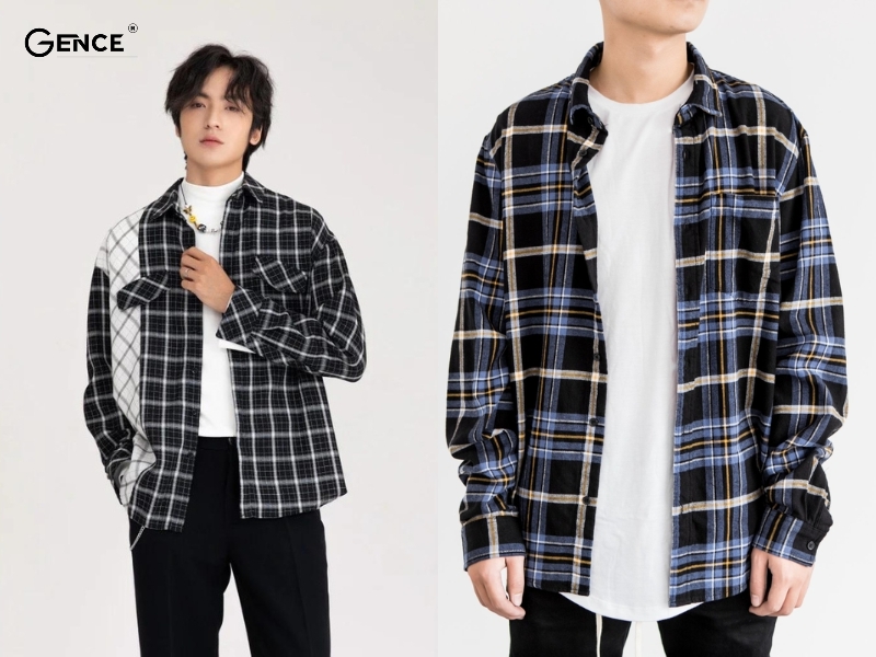 Sơ mi kẻ caro mix cùng áo thun là sự lựa chọn hoàn hảo