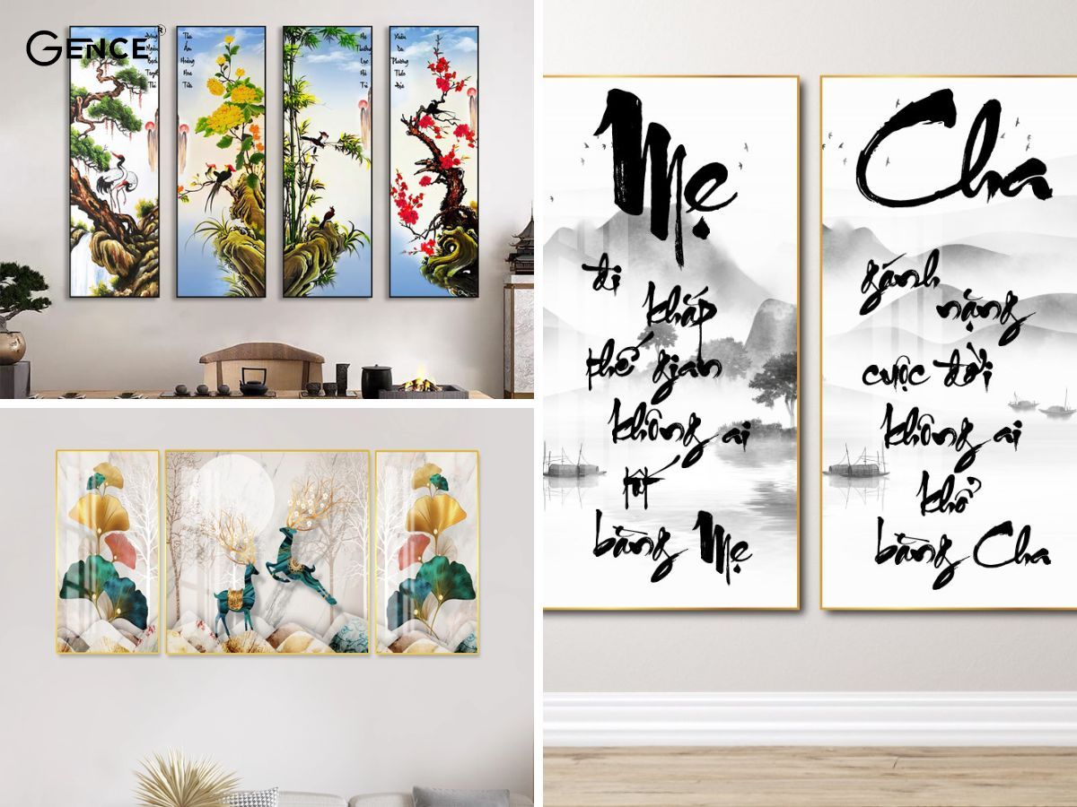 Tặng tranh treo tường đẹp mắt làm quà cho bố mẹ dịp Tết