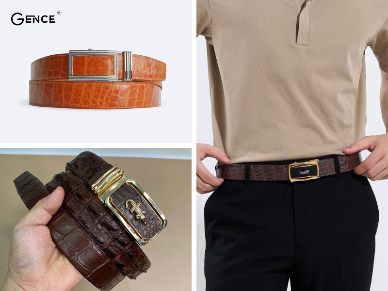 Thắt lưng nam công sở da cá sấu cao cấp và sang trọng