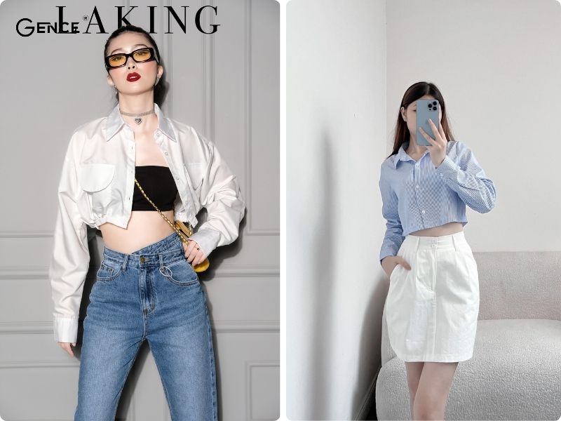 Thời trang hơn cùng áo sơ mi croptop nữ
