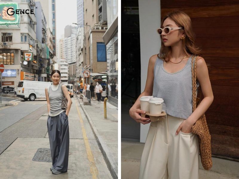 Áo tank top được sao Hàn lăng xê