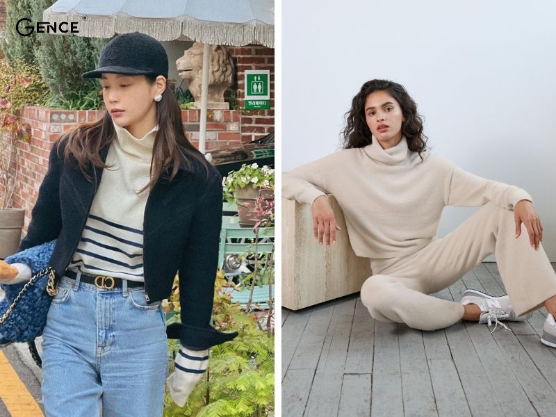 Tối giản, thanh lịch cùng áo cổ lọ, cổ cao