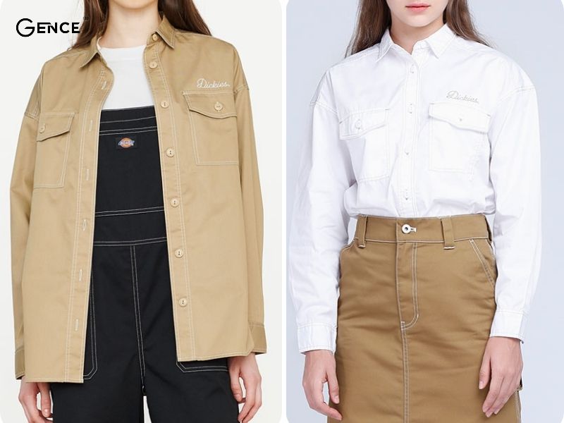 Mẫu áo sơ mi nữ Dickies đặc trưng