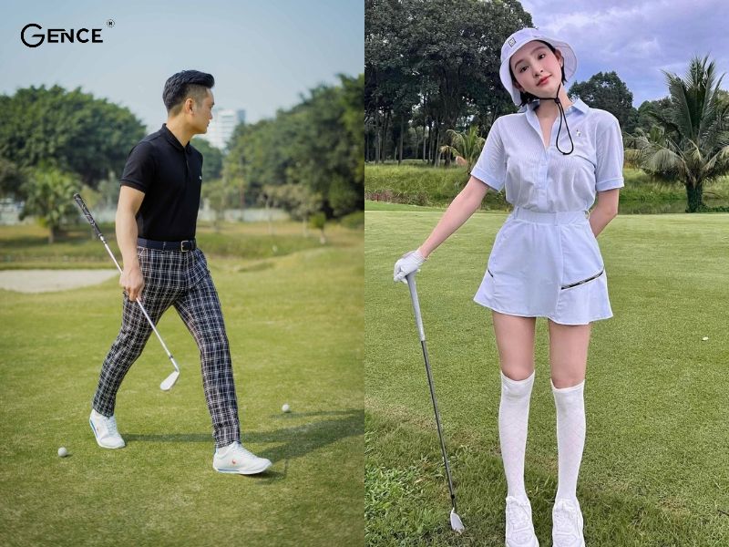 Trang phục golf nam và nữ có chất liệu thoải mái, thoáng mát