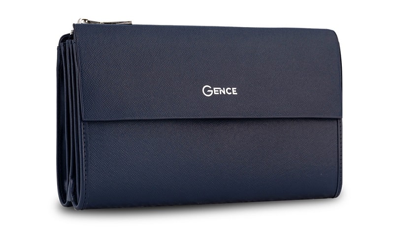 Túi cầm tay nam gence HT07 da Taiga đường vân sang trọng