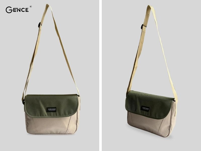 Túi đeo nữ để đi học Hàn Quốc làm từ vải bố nổi bật trước đám đông