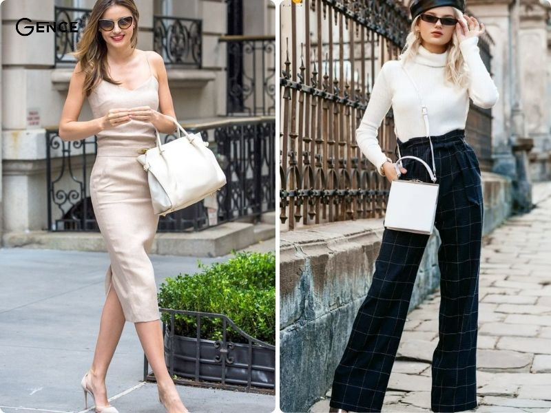 Túi xách màu trắng sang trọng, quý phái để phối đồ đi sự kiện