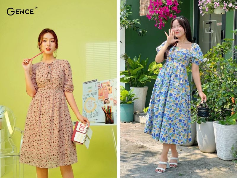 Váy đầm xòe dự tiệc cho chị em mũm mĩm