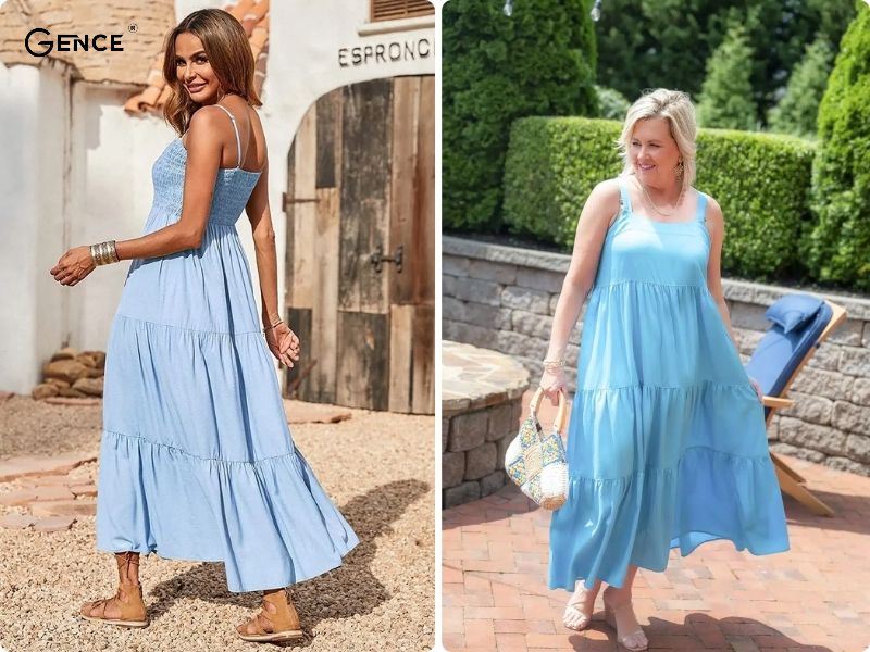 Những chiếc đầm maxi 2 dây cho người mập đẹp