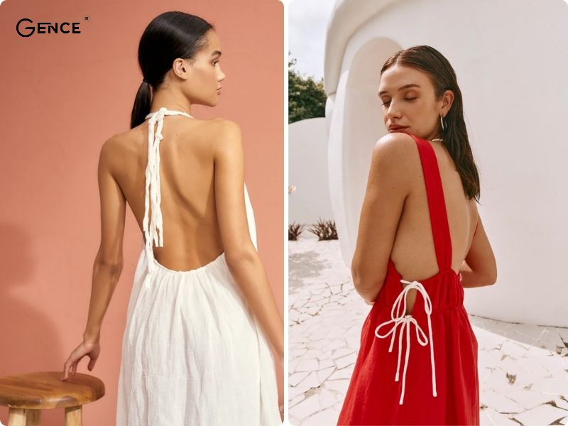 Đầm cổ yếm hở lưng quyến rũ phù hợp cho người mập