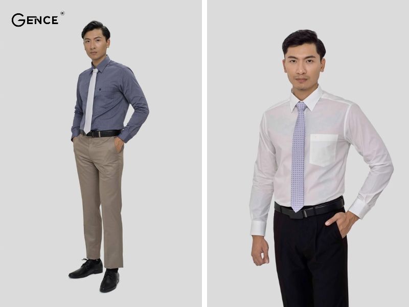 Việt Tiến sản xuất áo sơ mi nam công sở